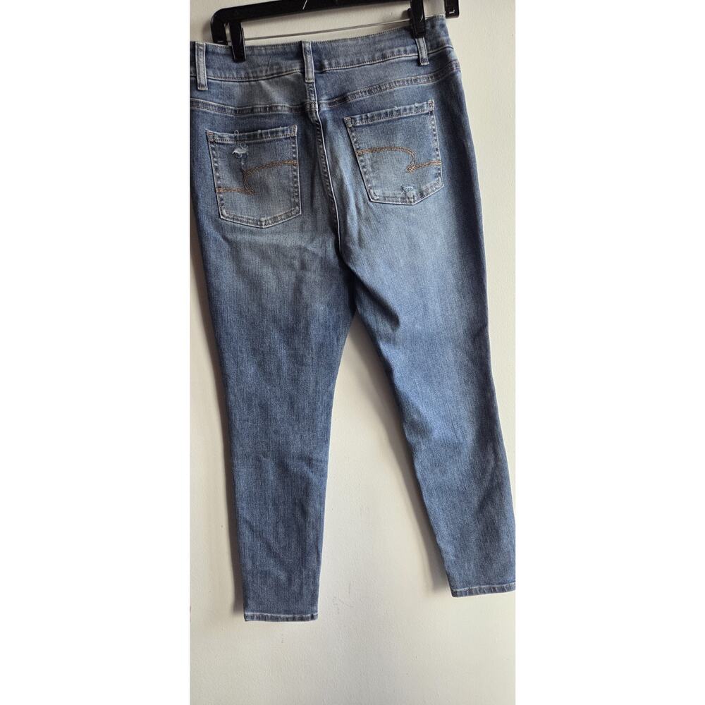High Rise Skinny Blue Jeans Sunflower Themed. Sexy Romantic Cottagecore 12 - Picture 9 of 12